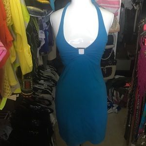 Blue halter dress